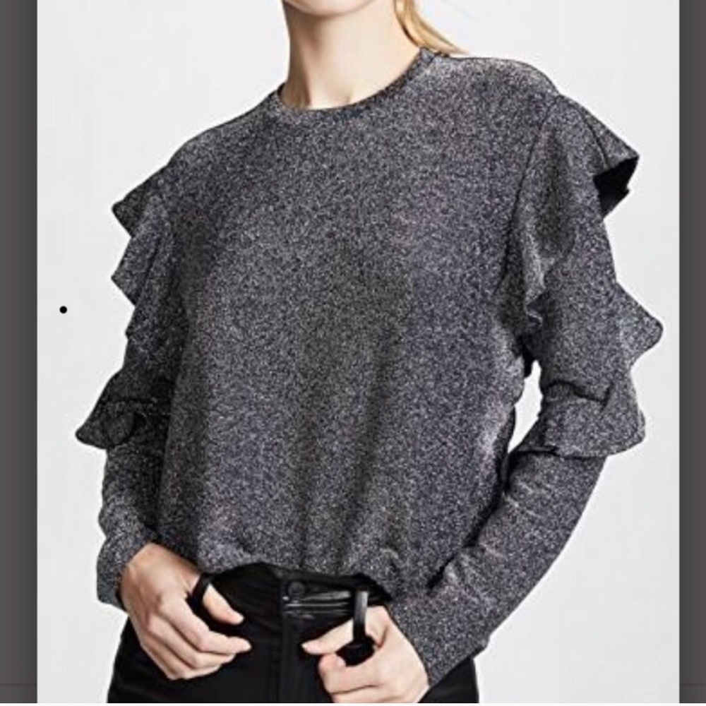 Madison Scotch & Soda Silver Lurex Ruffle Top